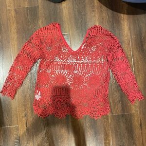 MNG suit Vintage crochet top size xs